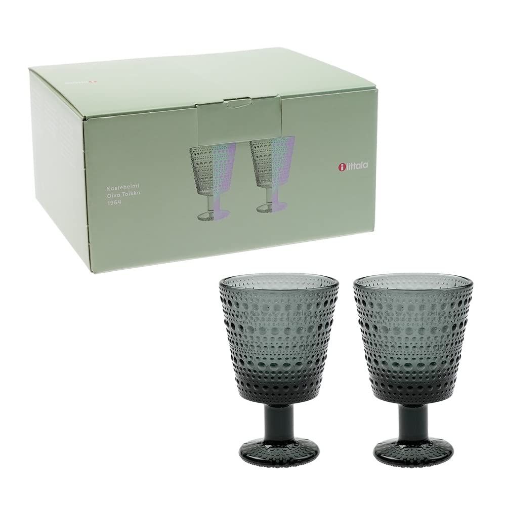 iittala イッタラ Kastehelmi ユニバーサルグラス 260ml ペア タンブラー ダークグレー 64-1192-367024-1