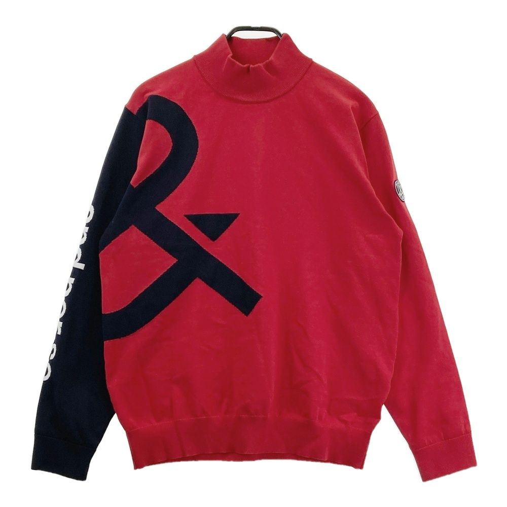 サイズ L AND PER SE アンパスィ 2025年モデル 袖裏地付 ハイネック ニット セーター レッド系 240101539839 ゴルフウェア メンズ ストスト