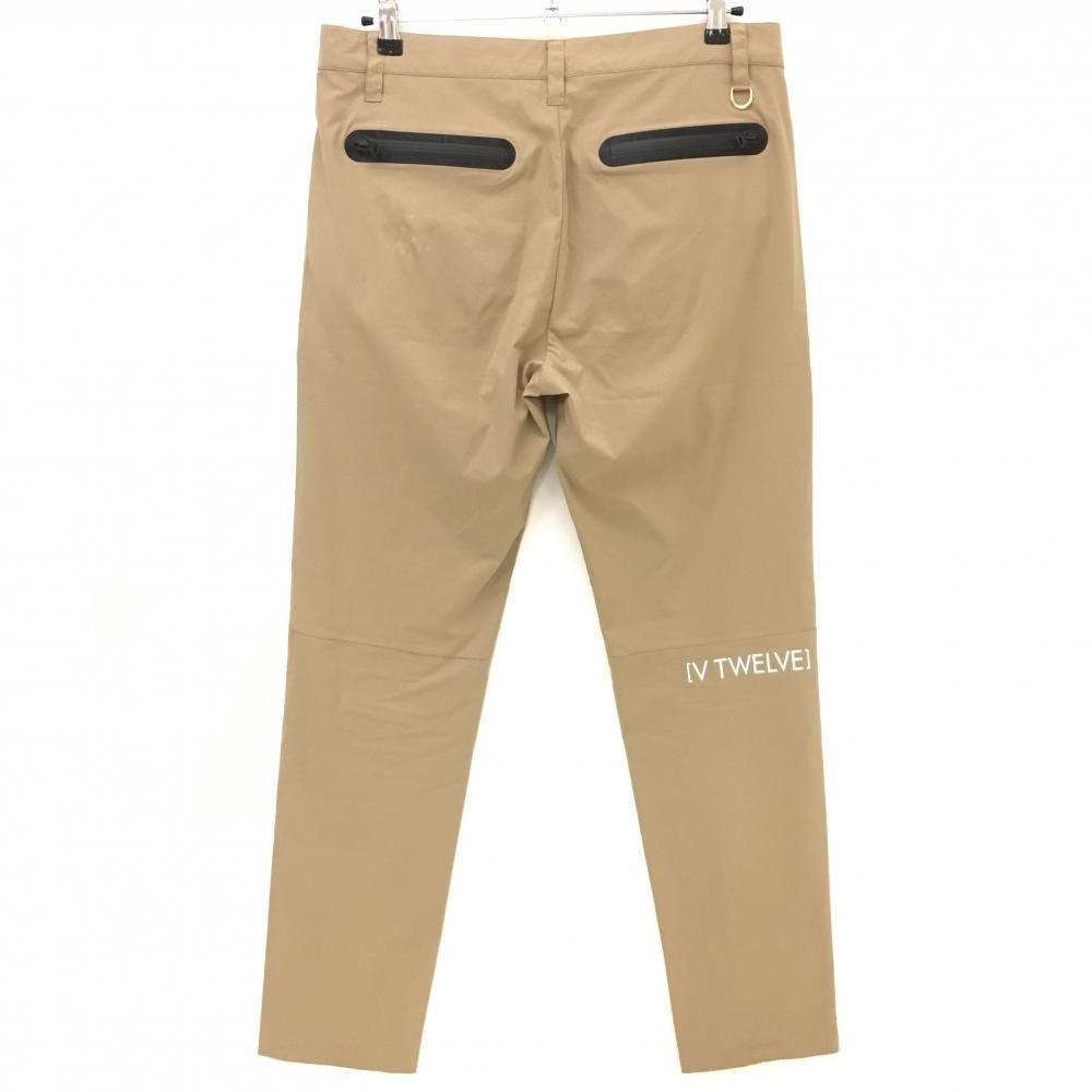 【新品】V12 ゴルフ　メンズ　長ズボン　ベージュ　XL 美品】V12 パンツ ダークベージュ ストレッチ シリコンワッペン