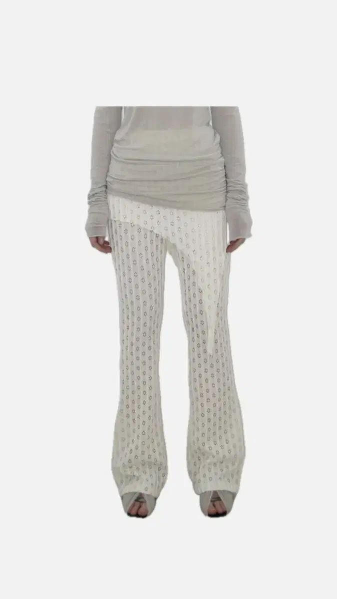 CACELE TRIMMED LAYERED PANTS IVORY
