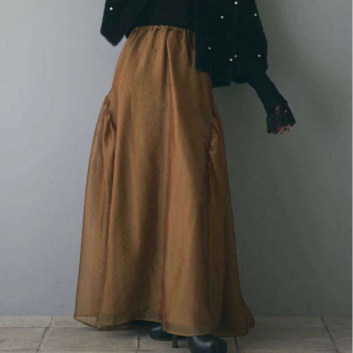 ANDREA&Co. フレアスカート Andrea&Co アンドレアアンドコー サイドギャザーフレアスカート