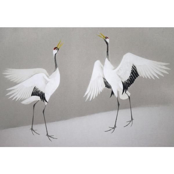 ※専用【真作】【美品】上村淳之「双鶴」【シルクスクリーン】【直筆サイン・印】 専用【真作】【額付】上村淳之「双鶴」【シルクスクリーン】【直筆