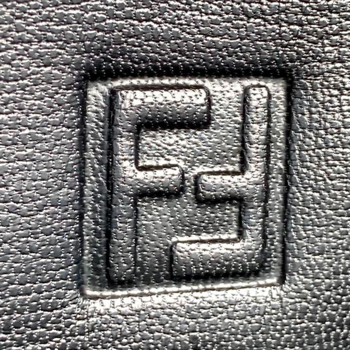 FENDI】フェンディ FFロゴ がま口 トートバッグ レザー 黒(希少