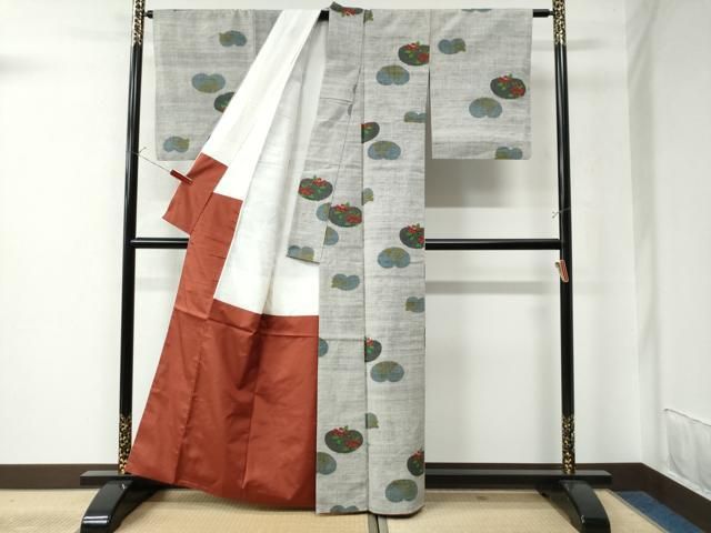 平和屋着物○小千谷紬 草花文 正絹 逸品 CAAU3012yc - メルカリ 