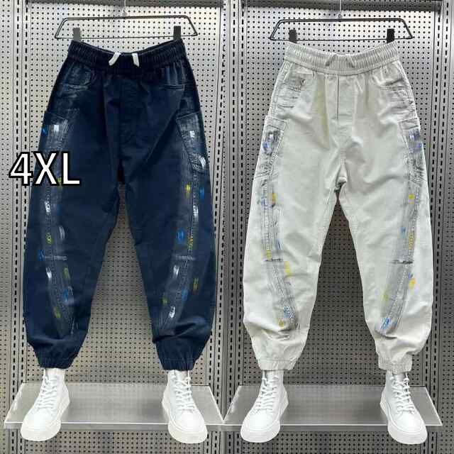 [4XL]秋冬 メンズ  服 シンプル ファッション オシャレ 大人 かっこいい 大きいサイズ ストリート 紳士服 フィット 秋冬 カジュアル パンツ アメリカン ストリート グラフィティ