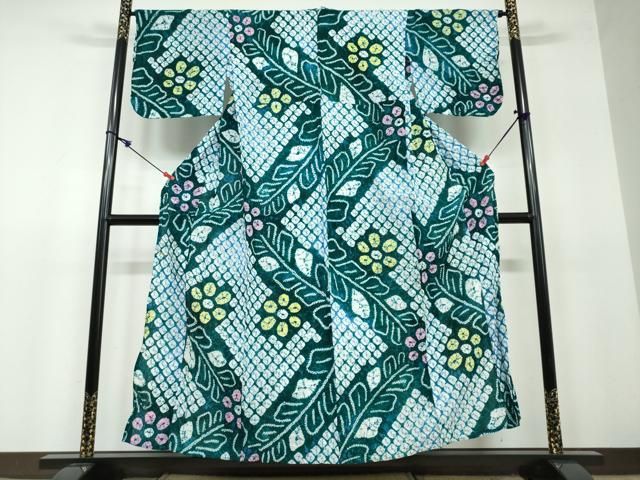 平和屋着物∴夏物 浴衣 有松鳴海絞り 草花文 綿 逸品 DAAV4117ud 平和屋