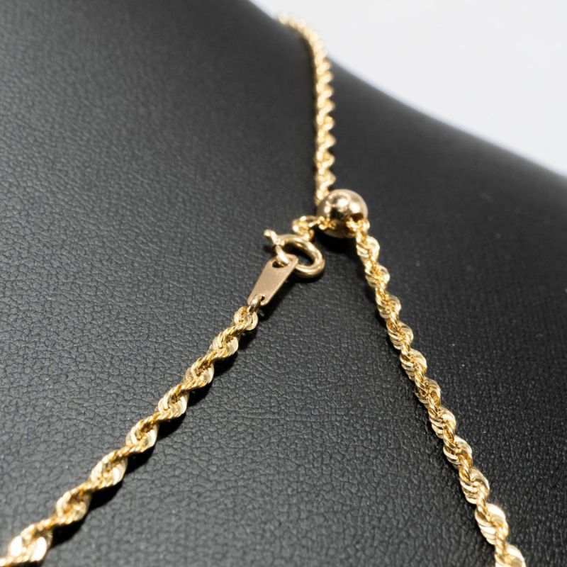 18金 中空ロープチェーンネックレス