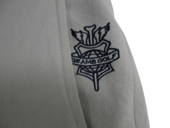 BEAMS GOLF グレー Mサイズ ハーフパンツ ビームスゴルフ BEAMS GOLF パンツハーフ 刺しゅう ロゴ 麻混