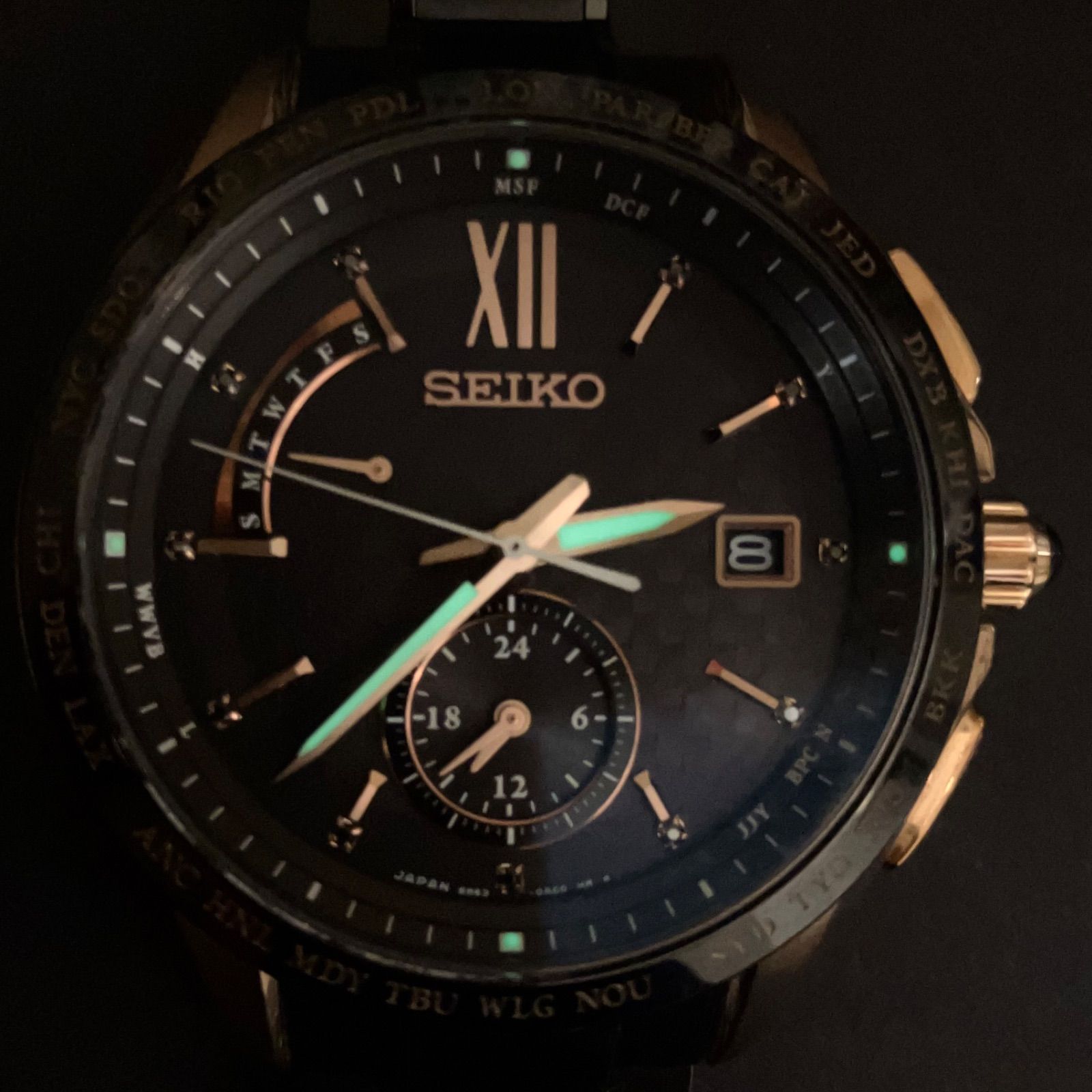 【極美品⭐️ セイコー SEIKO】 2018限定モデル　ブライツ フライトエキスパート　 デイデイト　 ソーラー電波　 メンズ　 SAGA  8B63-0AJ0 (AYA)