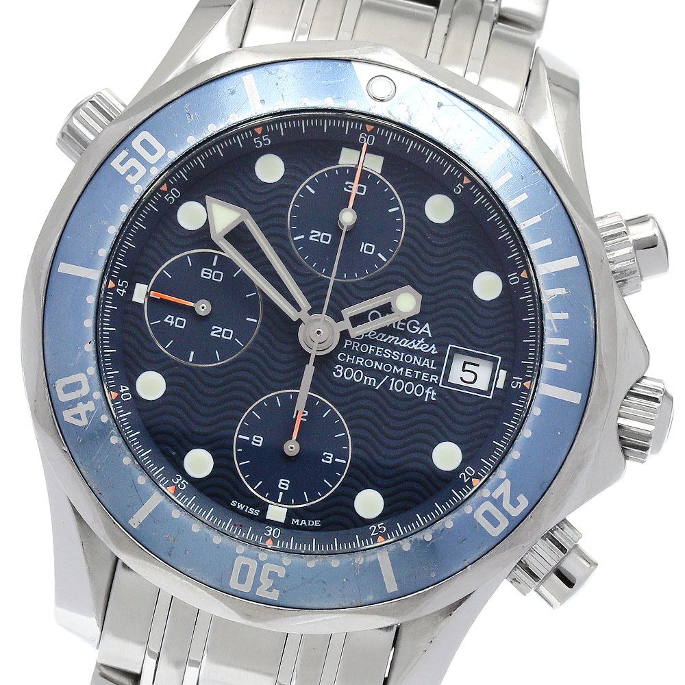 オメガ OMEGA 2599.80 シーマスター300 デイト クロノグラフ 自動巻き メンズ保証書付き_885978
