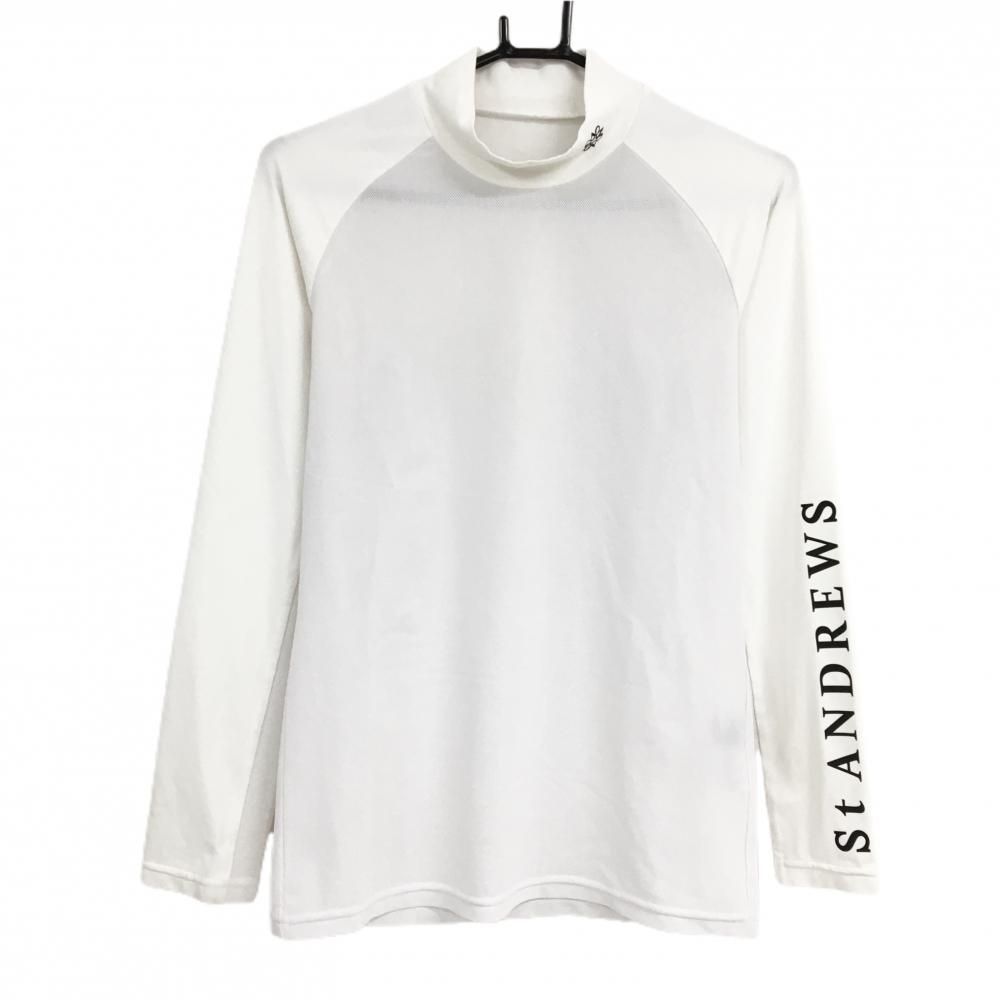 超美品】セントアンドリュース 長袖ハイネックシャツ 白 身頃メッシュ