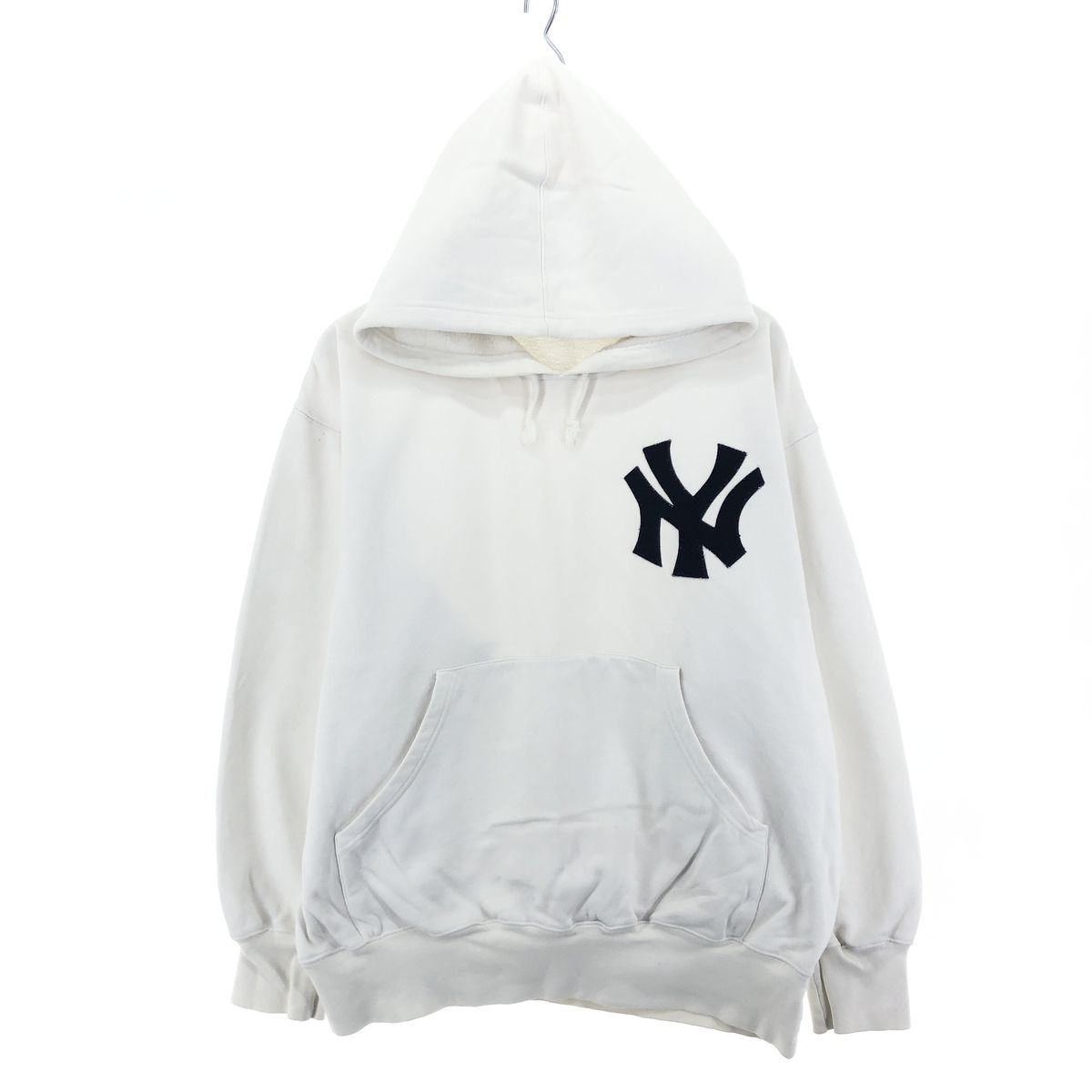 古着 Majestic MLB NY YANKEES ニューヨークヤンキース スウェットプルオーバーパーカー メンズM/eaa330015