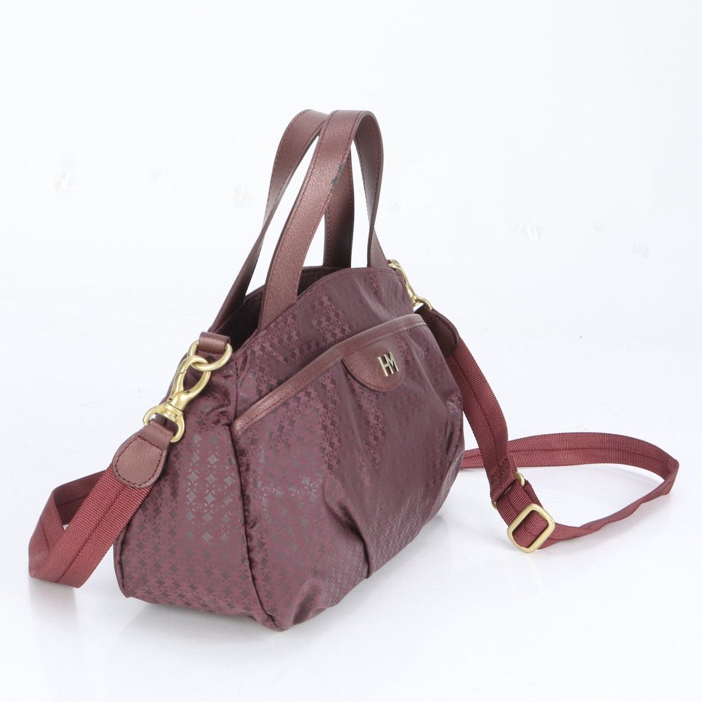 美品 ハナエモリ ミニ ボストン レザー 2WAY ショルダーバッグ