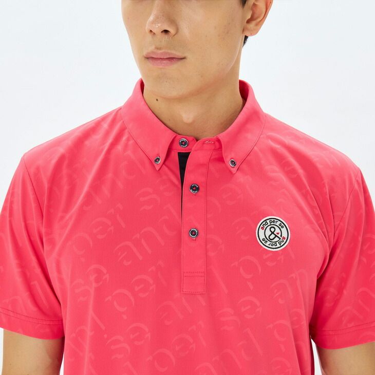 アンパスィ 半袖 ポロシャツ メンズ ゴルフウェア and per se GOLF スイングドライ エンボスワッフル ボタンダウン 半袖シャツ ゴルフポロ UVカット 吸汗速乾 男性 夏 ゴルフシャツ ロゴ総柄 半そで トップス メンズウエア 紳士 服 ブランド アパレル/AMS9645X5 アンパスィ 半袖 ポロシャツ メンズ ゴルフウェア and per se GOLF