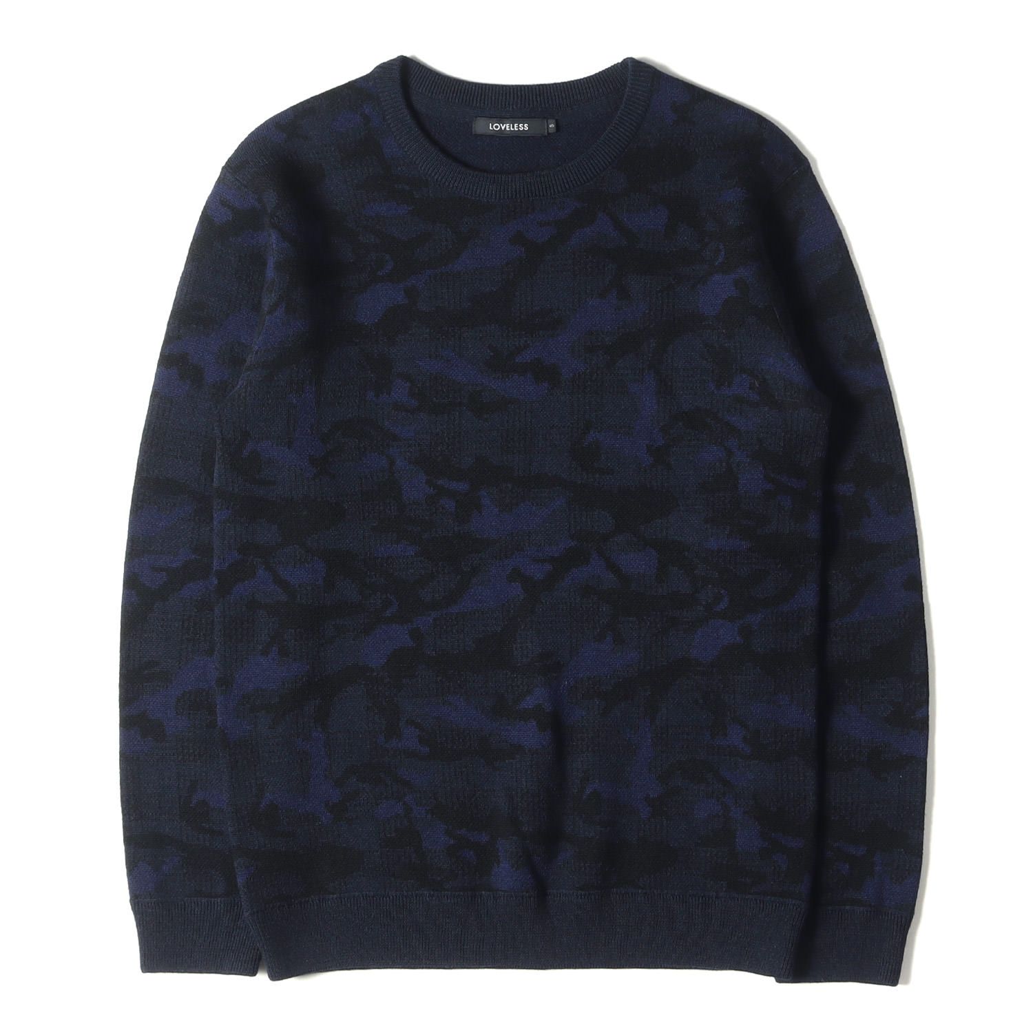美品 LOVELESS ラブレス ニット サイズ:S カモフラージュ クルーネック 
