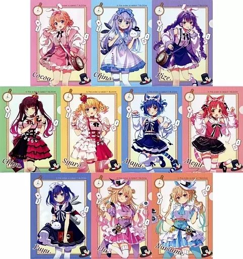 クリアファイル 全10種セット ご注文はうさぎですか BLOOM×アトレ秋葉原 ご注文はアトレですか in 秋葉原 A4ブラインドクリアファイル RABBIT in WONDERLAND ＆ NIGHTMARE