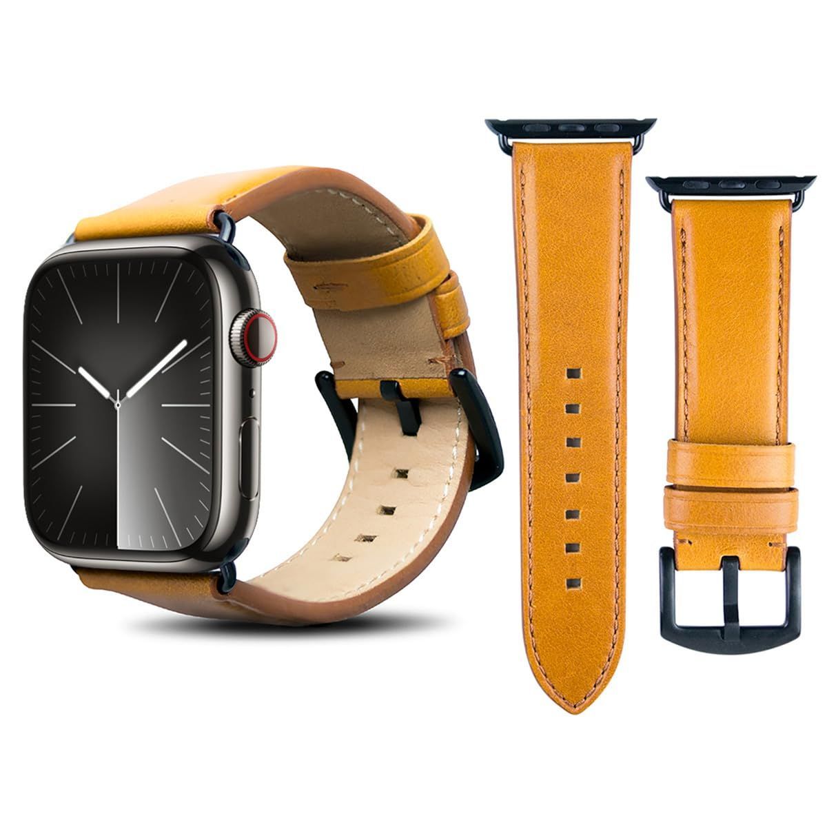 Alto ハンドメイド プレミアム イタリアンレザーベルト Apple Watch 44 mm / 42 mm用 Circumference Alto ハンドメイド プレミアム イタリアンレザーストラップ Apple