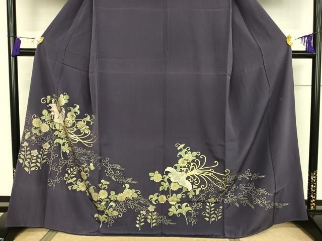 平和屋着物○本貝紫作家 西山和垣 色留袖 鳳凰菊唐草 鈴乃屋扱い 正絹  