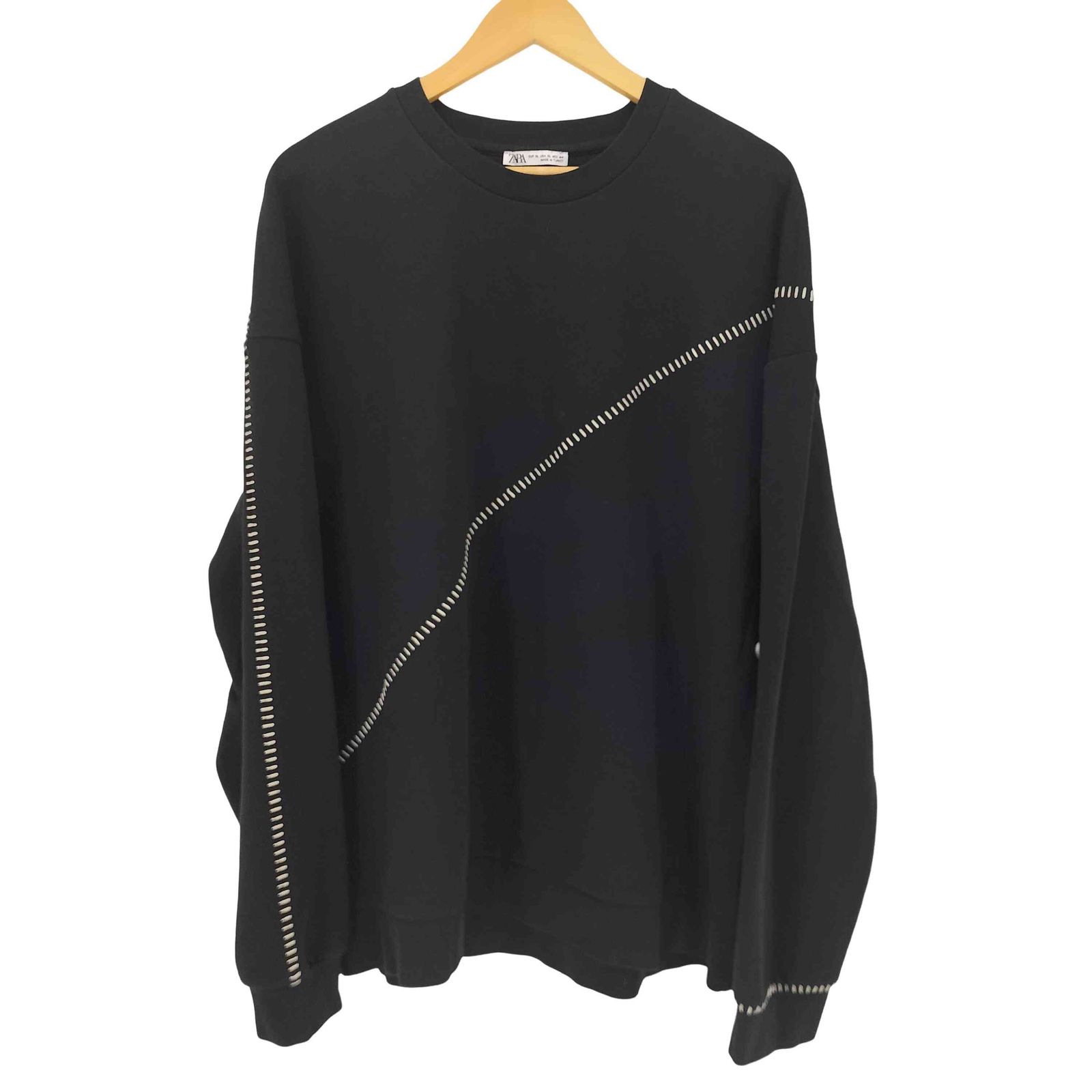 ザラ ZARA 白ステッチ デザイン L/S カットソー メンズ import：XL 