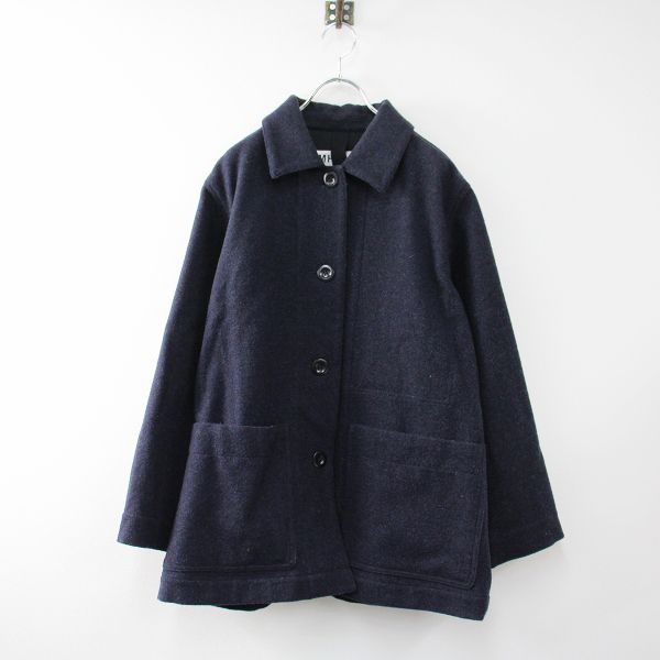 MHL ウールコート 2021SS MHL. エムエイチエル FELTED SHETLAND WOOL 2/ネイビー
