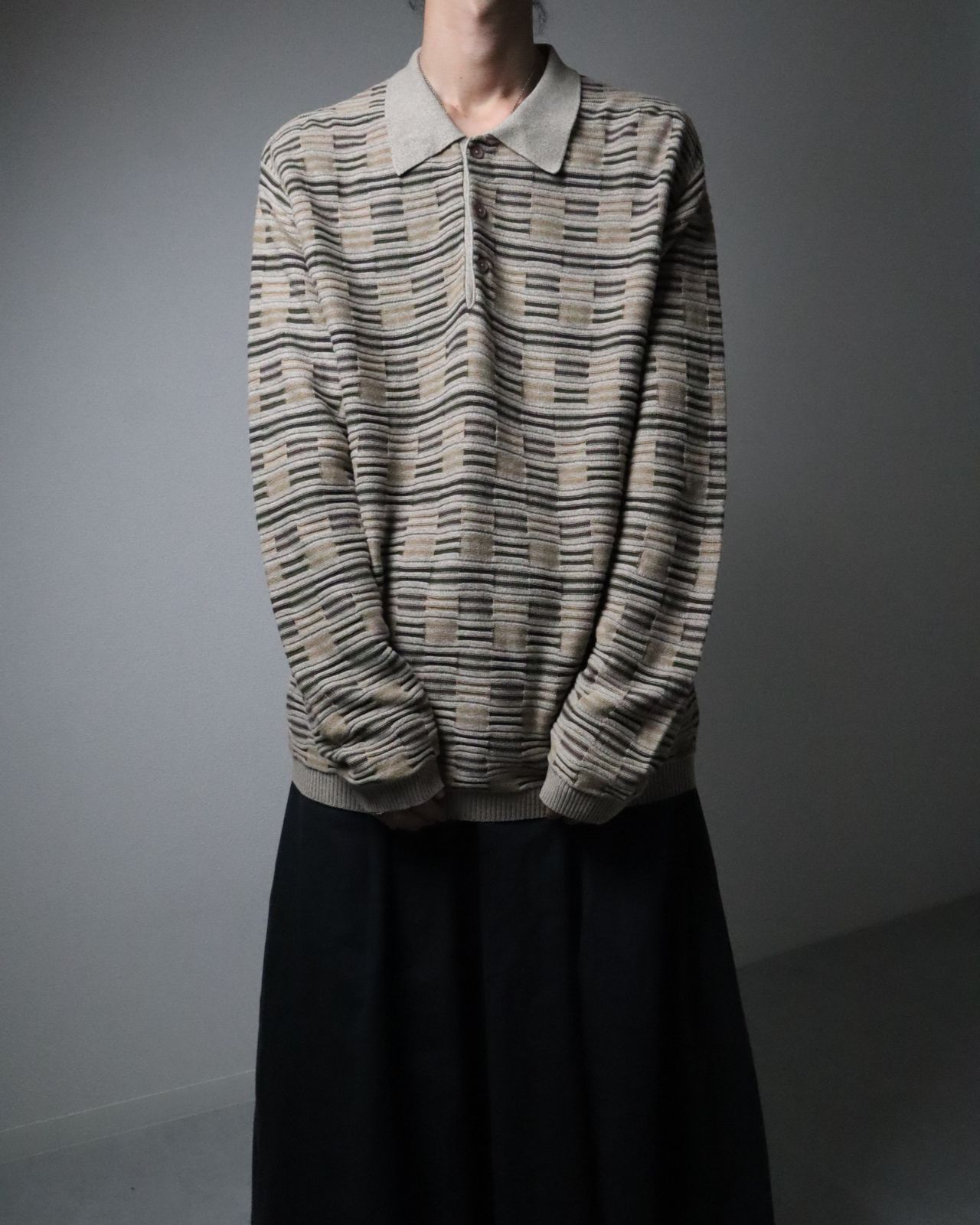 PERRY ELLIS ペリー エリス ニットポロシャツ アーガイルチェック