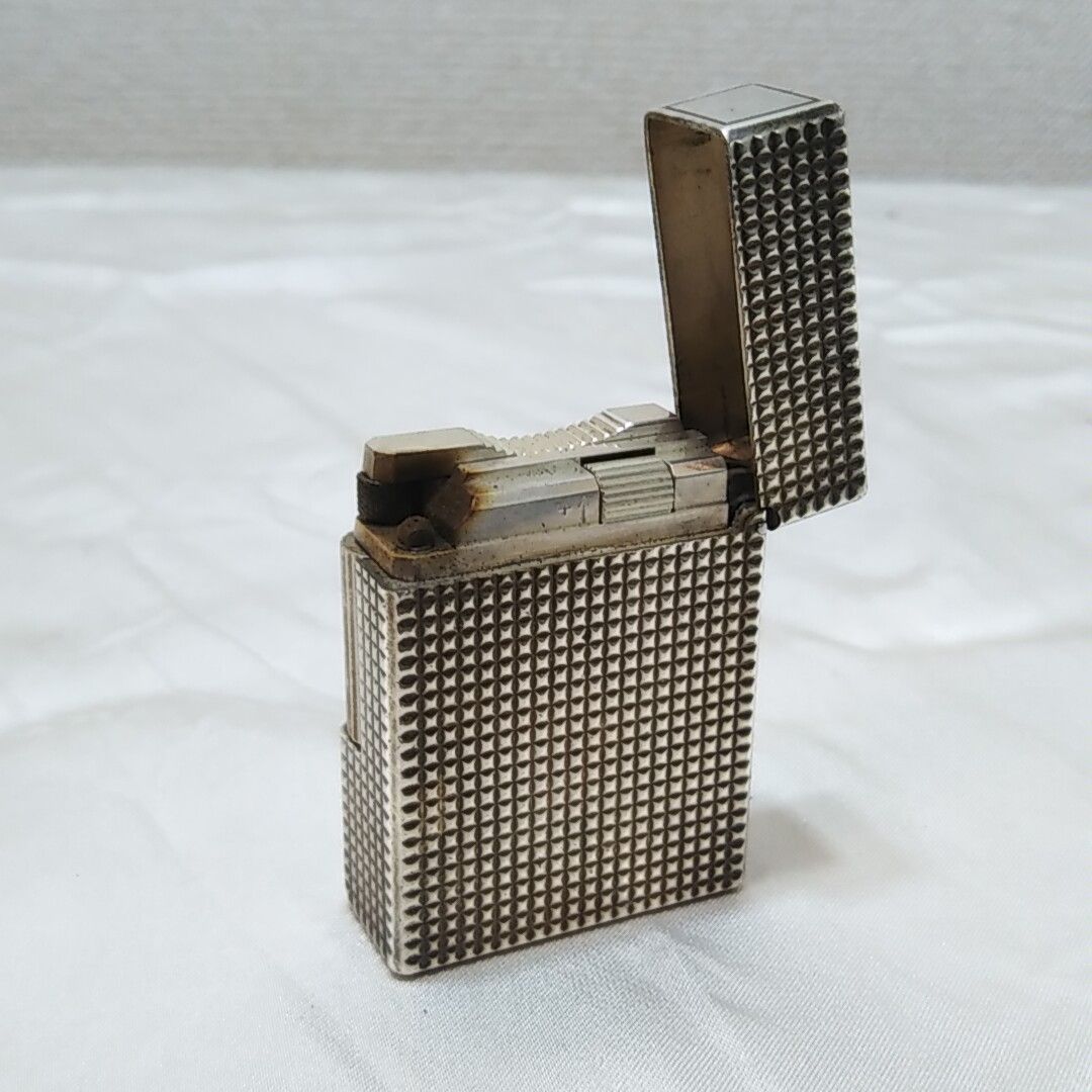 S.T. Dupont　ライン1　デュポン　ガスライター　シルバー　石付き lig-072.jpg