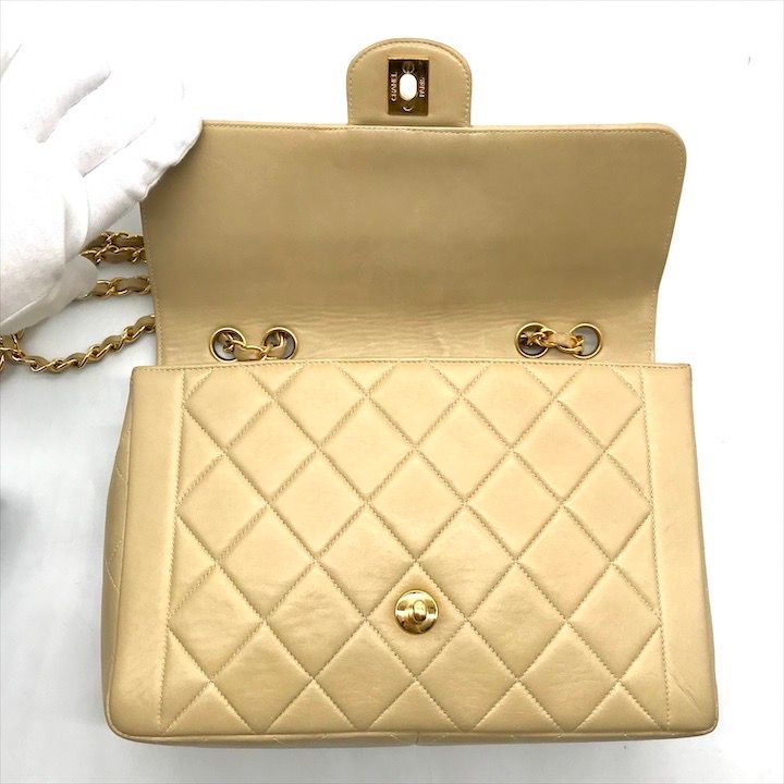 良品 CHANEL シャネル ココマーク マトラッセ ラムスキン ストレート