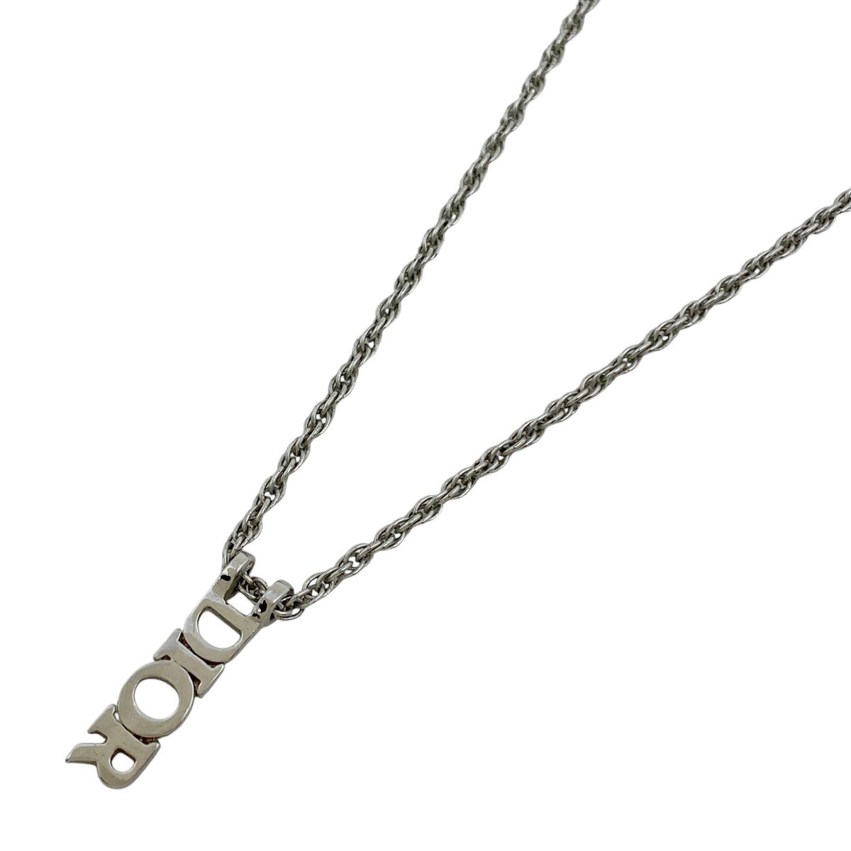 クリスチャンディオール Christian Dior ロゴ ネックレス CD ネックレス シルバーメッキ シルバー レディース