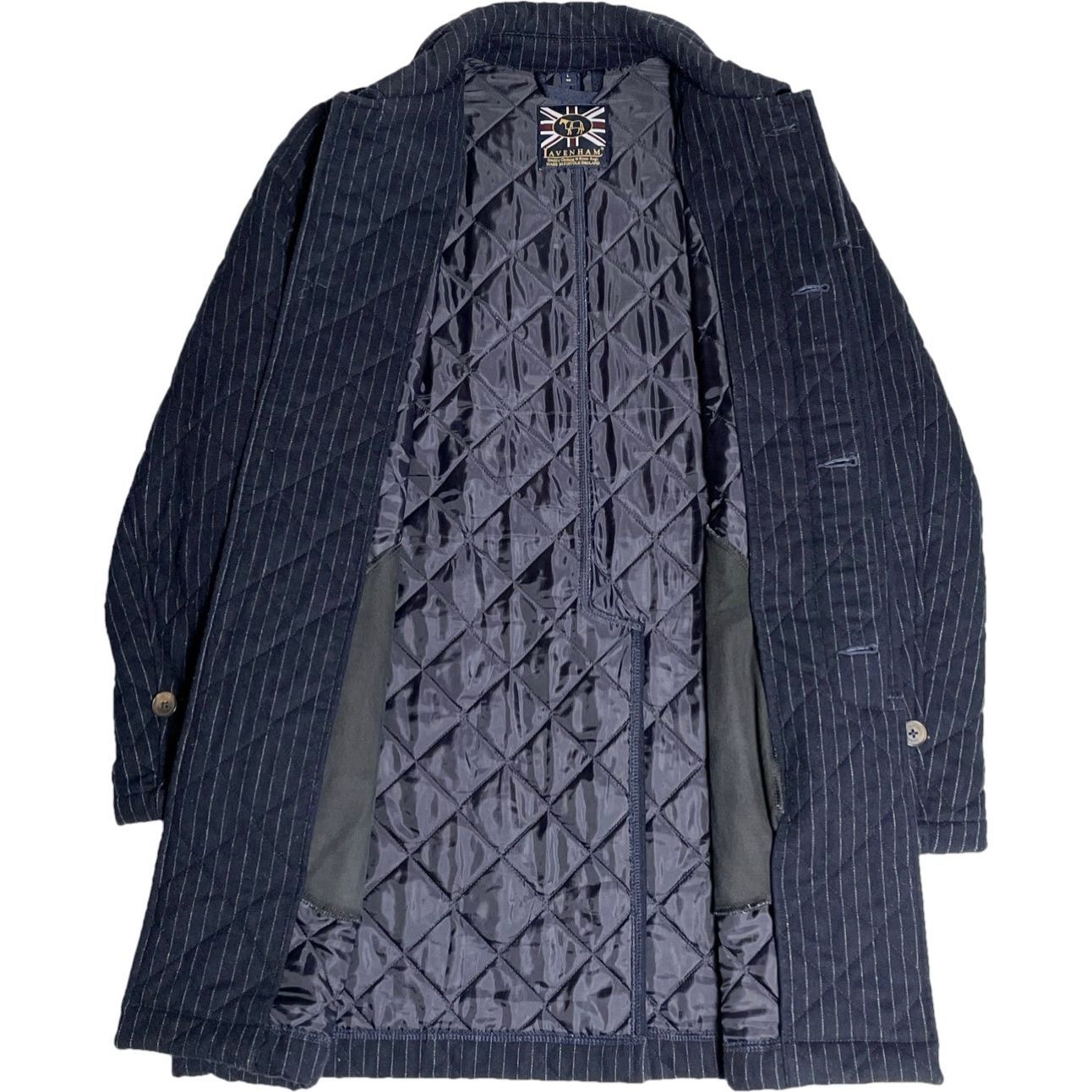 MADE IN ENGLAND製 LAVENHAM ウール混ストライプ柄キルティング 