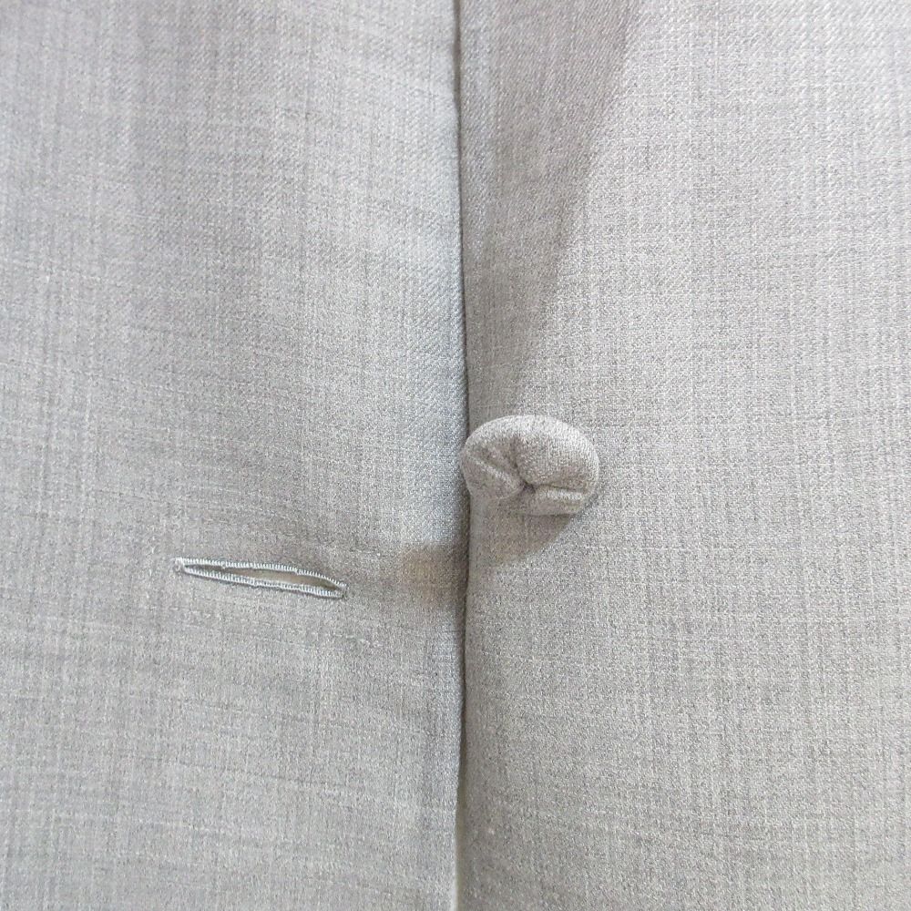 【美品】FOXEY フォクシー　ノーカラー　メッシュ切替ジャケット　グレー　38 美品】FOXEY フォクシー ノーカラー メッシュ切替ジャケット