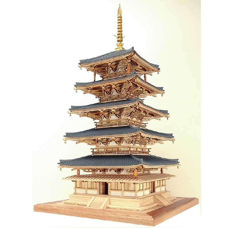 ウッディジョー 木製模型 1|75 法隆寺 五重の塔