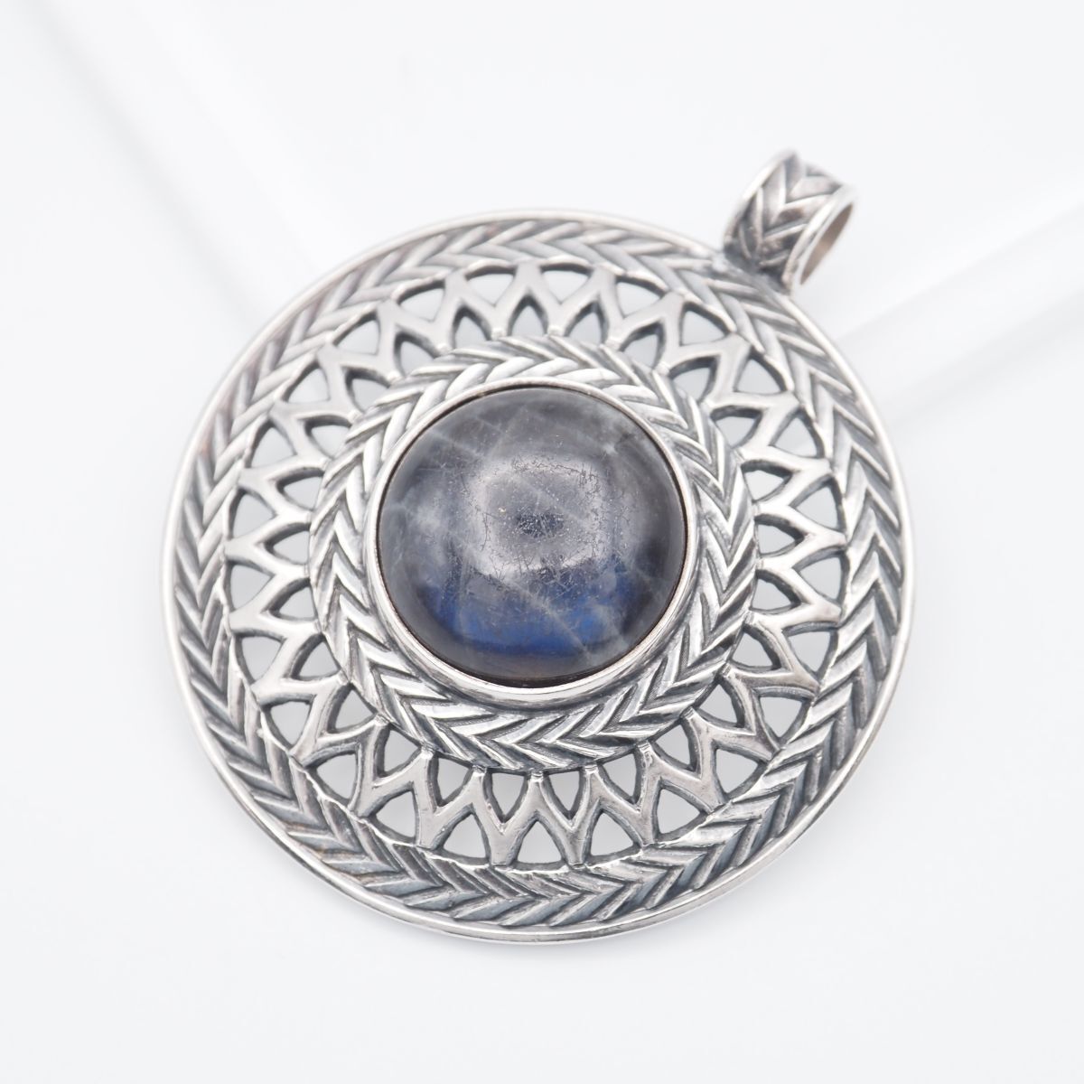 G852 Kalevalakoru カレワラコル 916H ホールマーク刻印 ペンダント トップ ストーン デザイン シルバー チャーム ヘッド フィンランド製