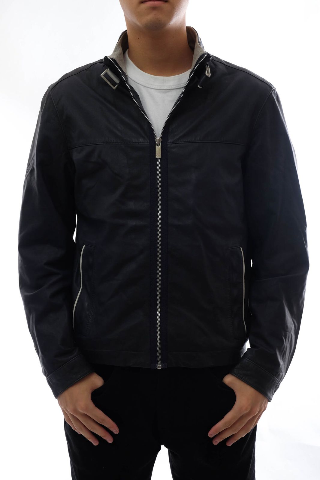 ゼニア／Ermenegildo Zegna シングルライダース ジャケット JKT