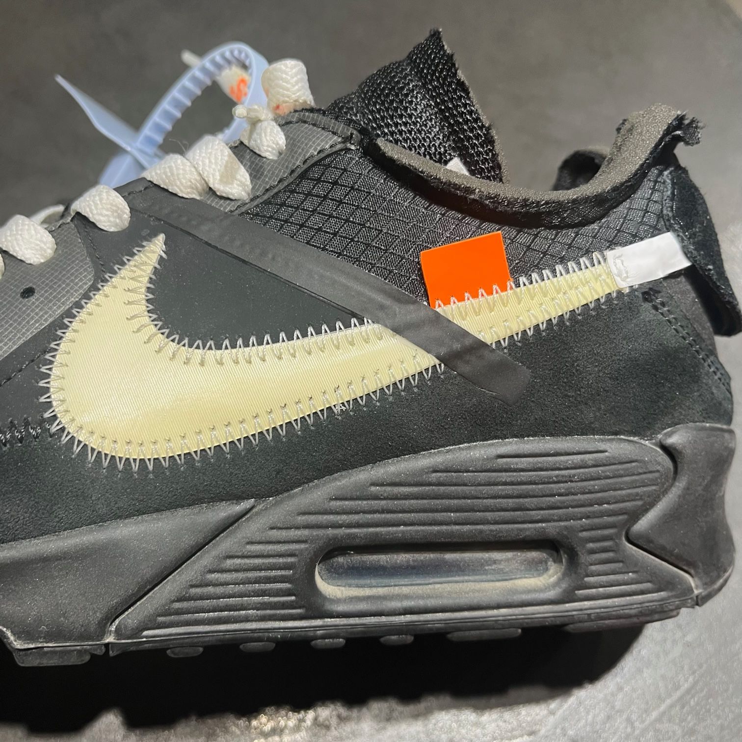 OFF-WHITE × NIKE AIR MAX 90 BLACK/CORN オフホワイト ナイキ エアマックス90 コラボ スニーカー AA7293  001 27cm　65275A