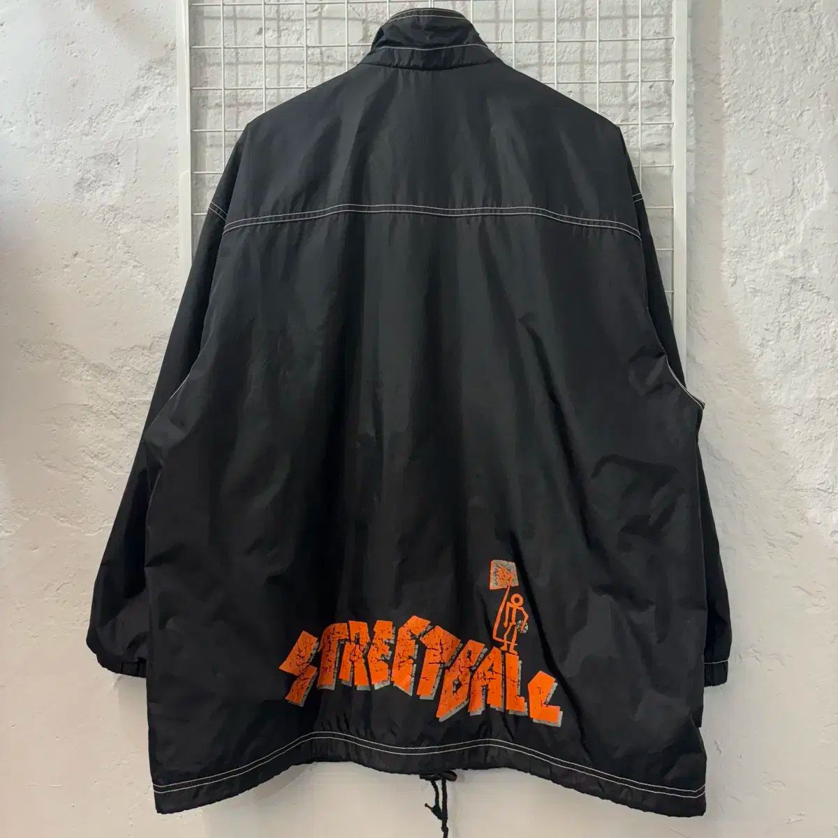 90s adidas アディダス スクール バスケットボール ストリート ボール 黒 ウインドブレーカー L