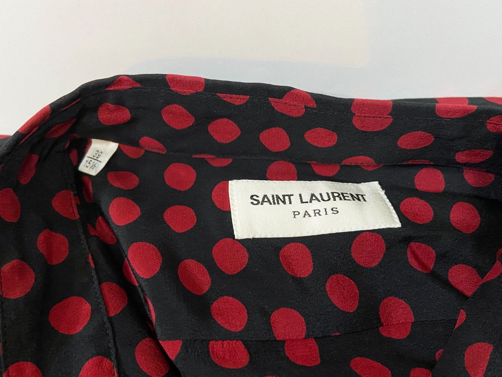 イタリア製 SAINT LAURENT PARIS サンローラン ドット シルク