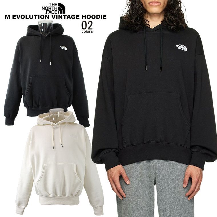 海外限定 THE NORTH FACE ノースフェイス ヴィンテージフーディ M EVOLUTION VINTAGE HOODIE パーカー メンズトップス 男女兼用 シンプル 裏起毛 ワンポイントロゴ トレーナー 裏起毛