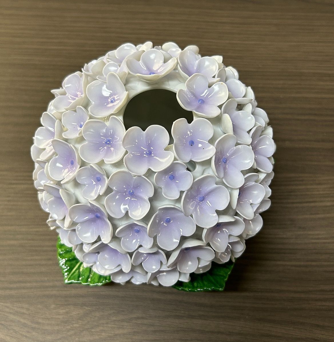 紫陽花ランプ卓上 ブルー 木台ライト付き Cor様オーダー分＊コーギーの