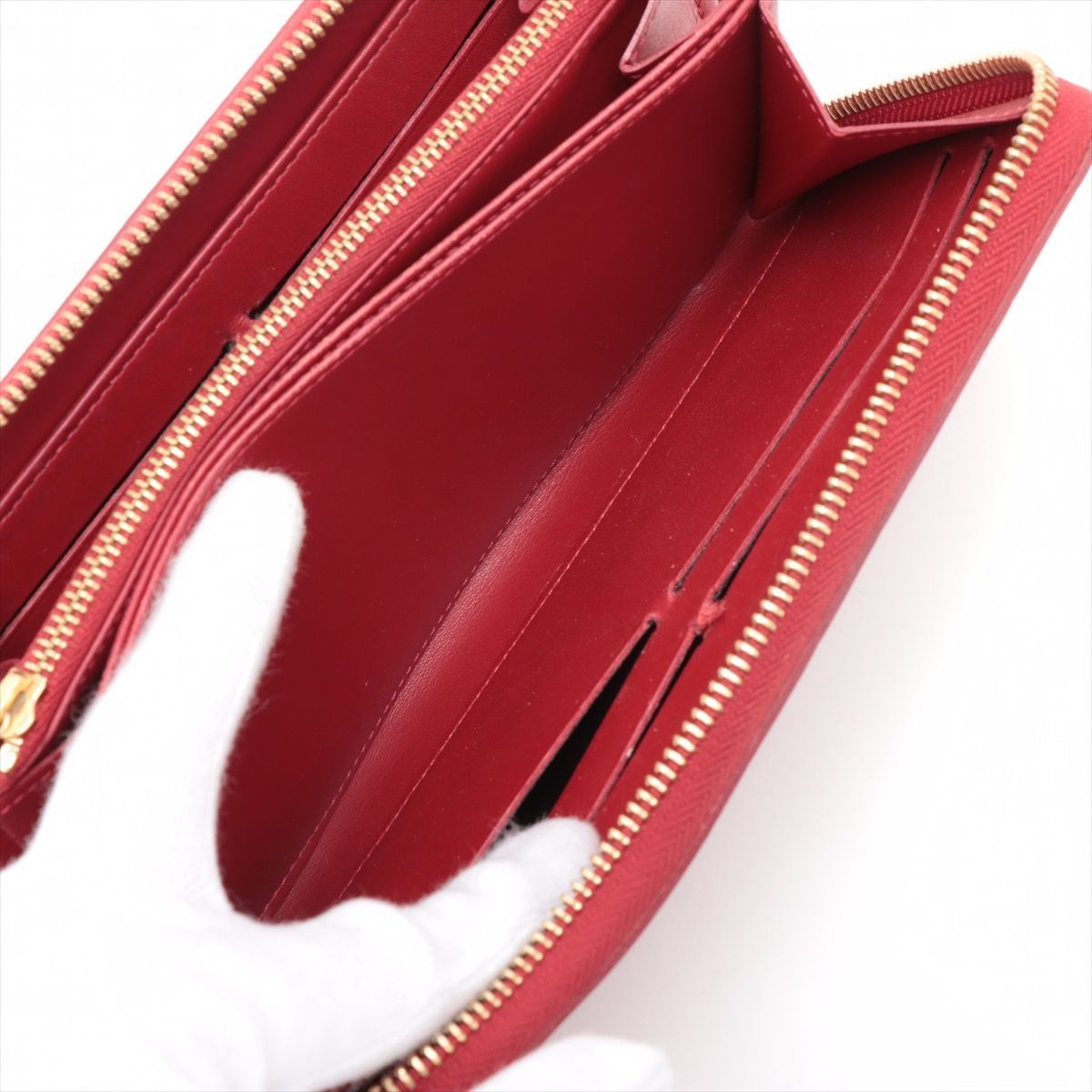 ルイヴィトン LOUIS VUITTON ヴェルニ ジッピーウォレット 赤 ルイ