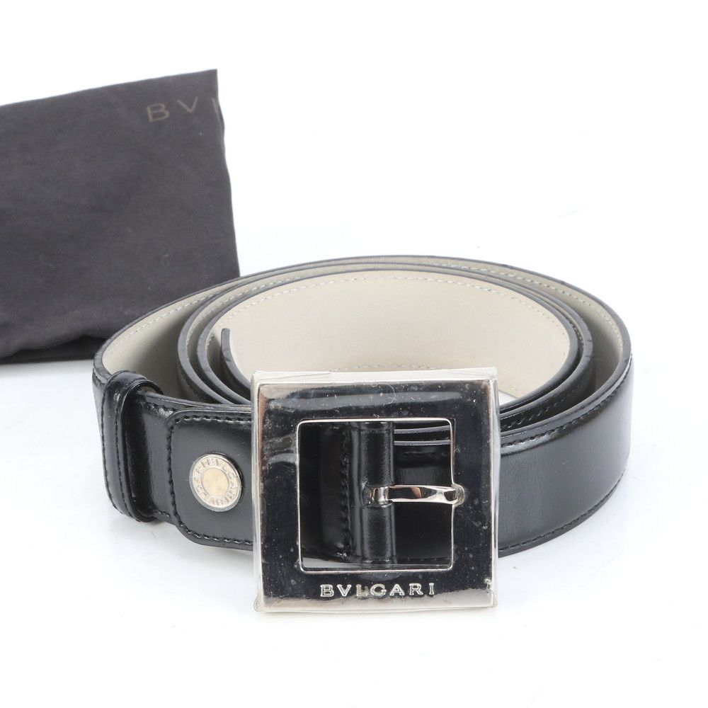 極美品 新品シールつき ブルガリ イタリア製 レザー ベルト