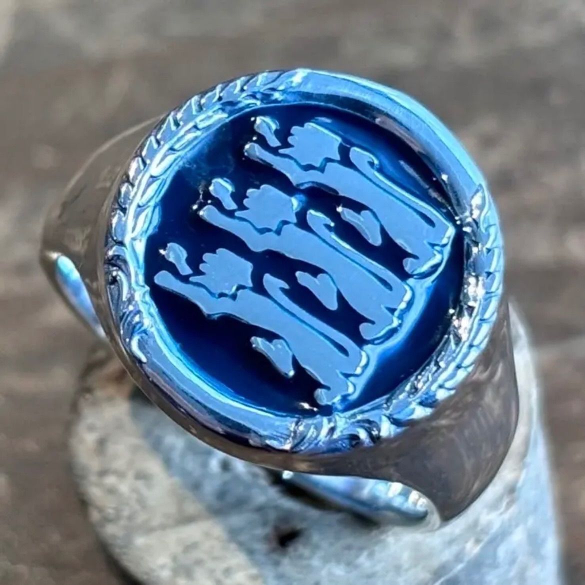 three lions ring　　　シルバーリング　指輪　イギリス　イングランド　モッズ　レトロ　ライオン　フットボール