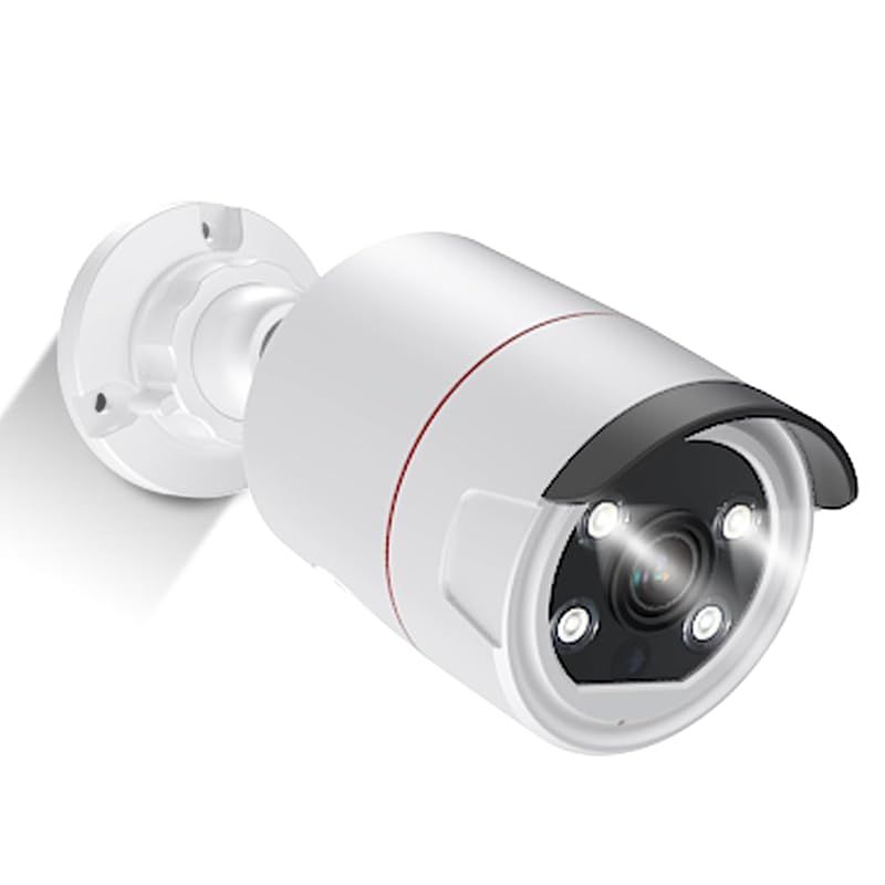 防犯カメラ 屋外 POE給電 500万画素 YESKAMOO 増設用監視カメラ AI人物検知 人感センサー発光 フル 映像 暗視撮影 録音 音声通話 屋外監視カメラ IP66防水防塵 常時録画 動体検知 POE防犯カメラセットに増設用 単独使用不可 C 1