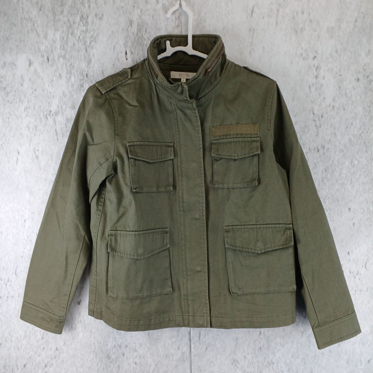 grove コットンミリタリージャケット レディーストップス カーキ