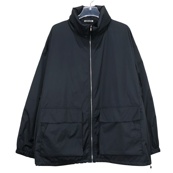 AURALEE オーラリー HARD TWIST POLYESTER SATIN LAMINATE ZIP BLOUSON