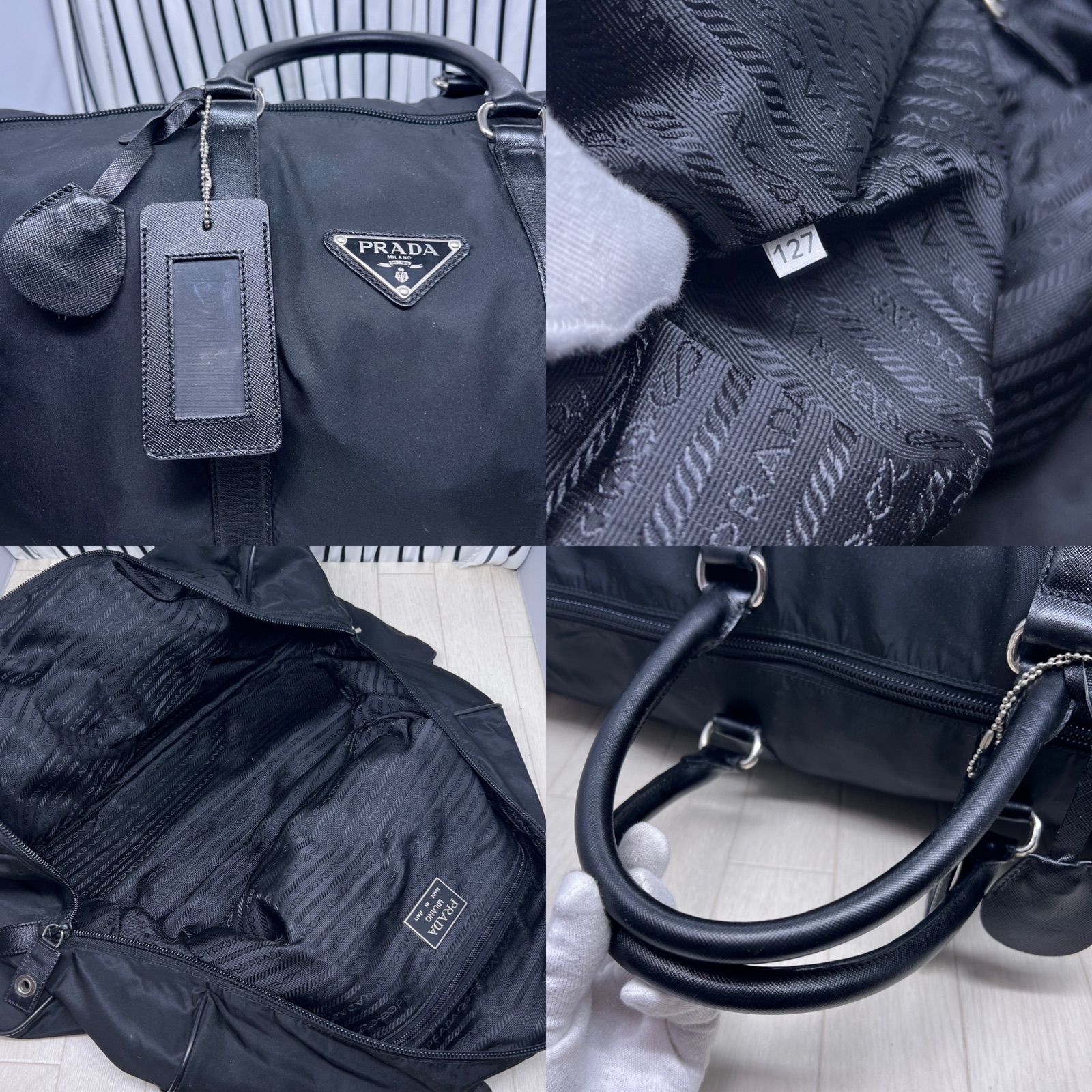 美品】PRADA×プラダ パドロック特大ボストンバッグ - メルカリ