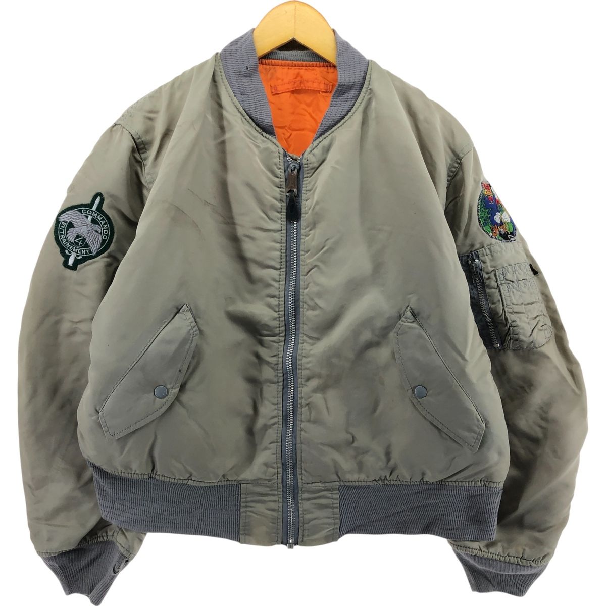 古着 民間品 90年代 アルファ ALPHA MA-1 中綿入り ミリタリー フライトジャケット USA製 メンズL相当 ヴィンテージ/eaa503179