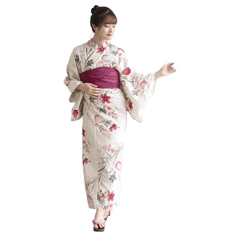 KYOETSU] [キョウエツ] 浴衣セット 変わり織 生成り 二部式 4点