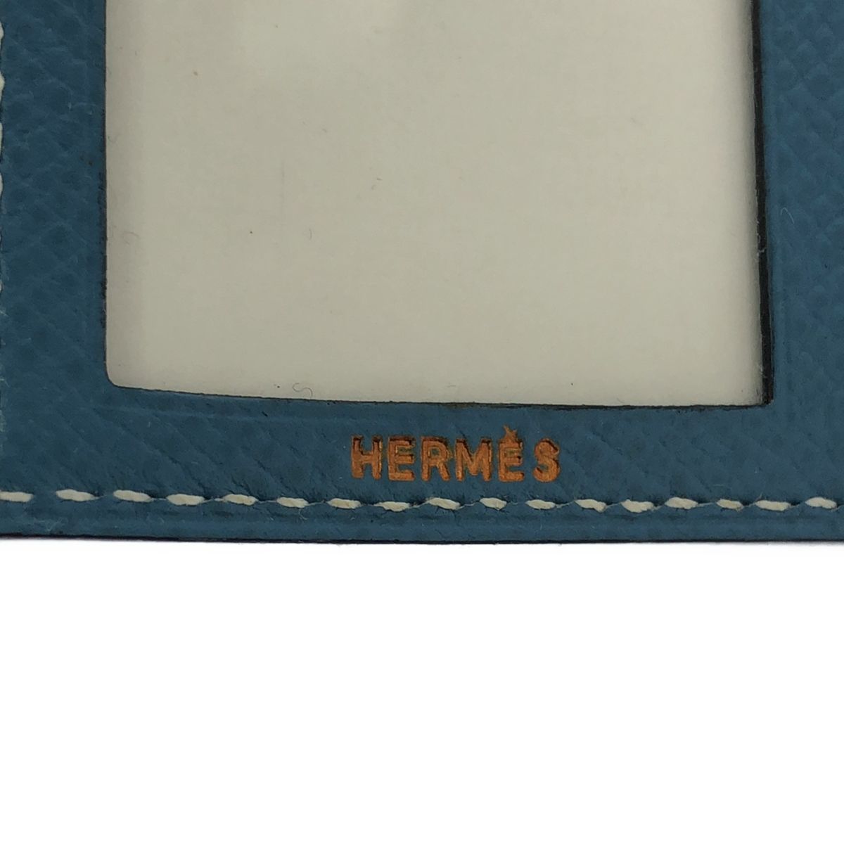 4Aokok　中古品並】『HERMES』ミニフォトケース携帯写真入 HERMES / エルメス | ヴォーエプソン ミニフォトケース | ブルー