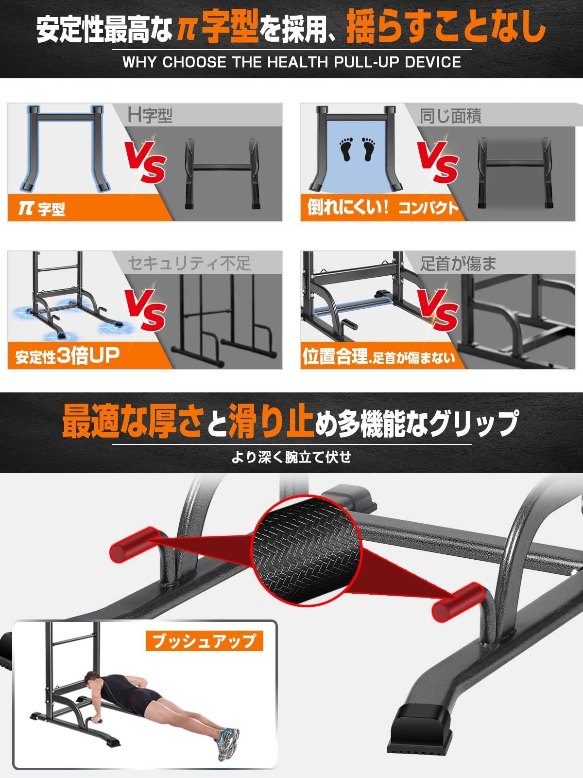 懸垂マシン【7in1多機能・改良バー・耐荷重200kg】懸垂器具 懸垂バー ぶら下がり健康器 チンニングスタンド 懸垂台 懸垂機 けんすいマシーン  筋トレ器具 筋肉トレーニング ぶらさがり Wolfyok fitness 高度11段調節可能 土台π字型 - メルカリ