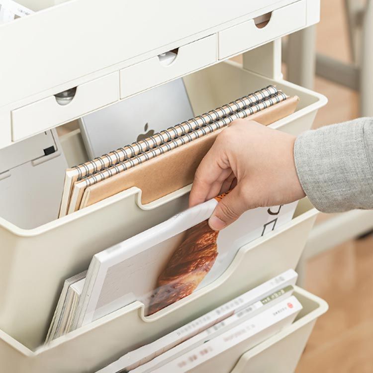 マガジンラック ファイルワゴン キャスター付き 引き出し付き 5段 大